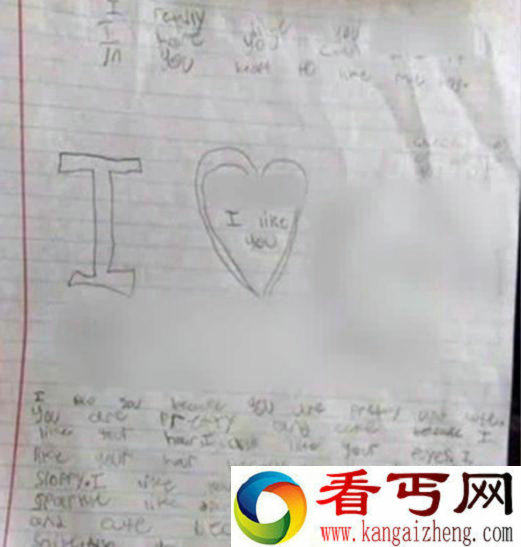 9岁男孩写情书 被笑其想看女生裸体