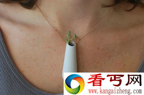 能栽植物的迷你花瓶项链