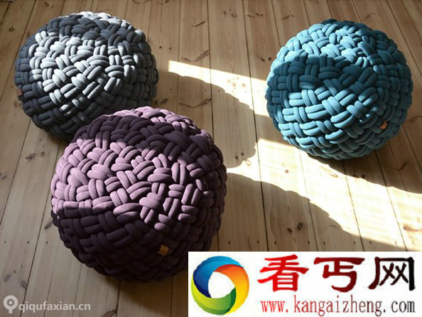 KNOTTY 地板上的编织物 懒人沙发