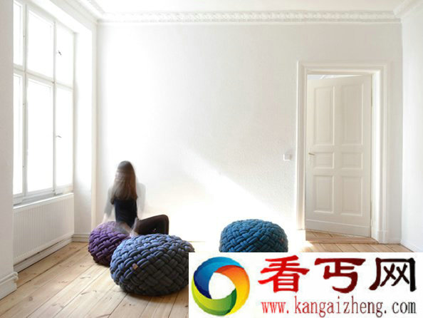 KNOTTY 地板上的编织物 懒人沙发