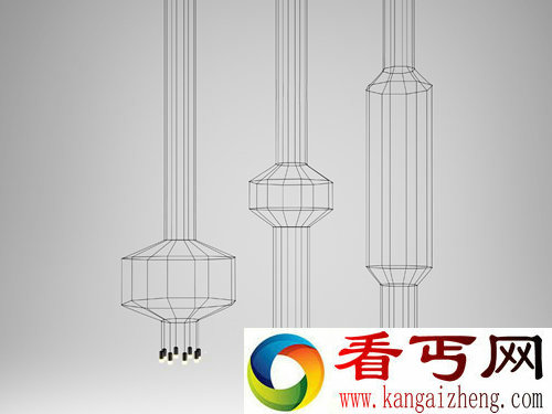 空中的线条 wireflow吊灯 延续了灯具流动的线性特征