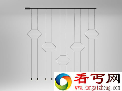 空中的线条 wireflow吊灯 延续了灯具流动的线性特征