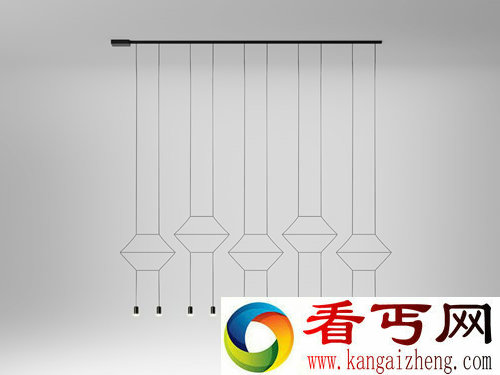 空中的线条 wireflow吊灯 延续了灯具流动的线性特征