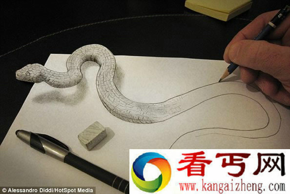 一支画笔绘制的3D画 栩栩如生