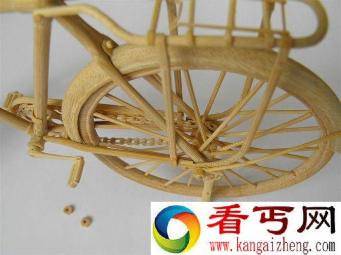 好精致！用竹子做成二八式自行车！