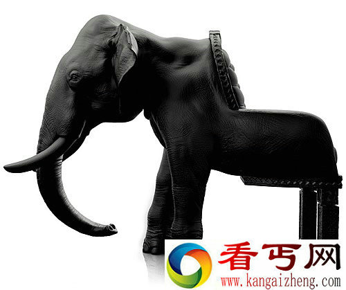 大象椅 整体形态是用压缩泡沫制作的