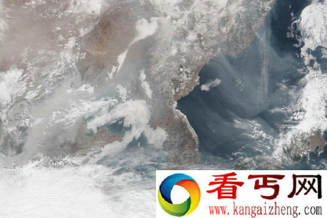 [图文]太空拍摄中国上空的灰色雾霾层