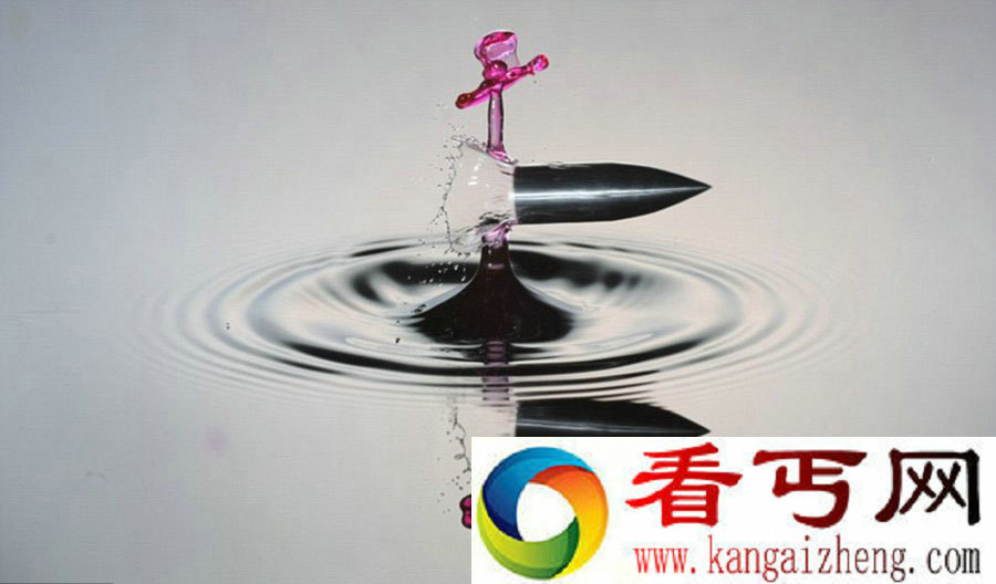 [图文]高速相机捕捉子弹穿过降落水滴瞬间画面