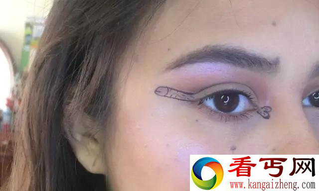 妹纸在眼睛上画JJ 没想到竟然火了