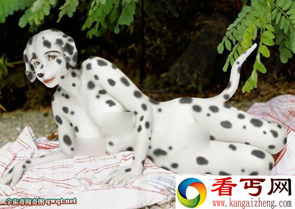 PS高手拼成美女与动物混合后的怪物