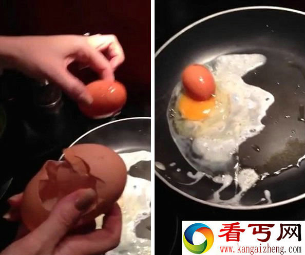 母鸡生下蛋中蛋 真正的巨无霸鸡蛋