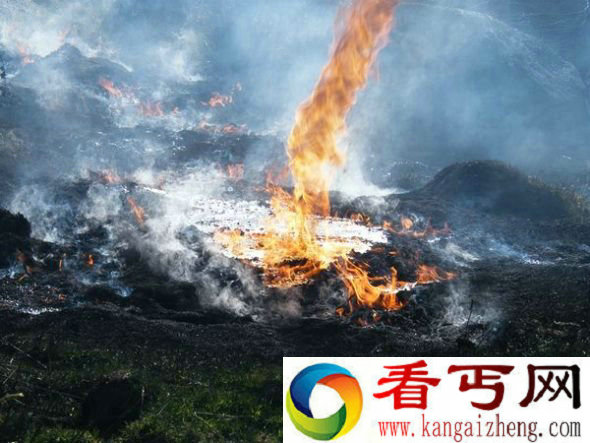 巴西惊现“火旋风”  一条火龙拨地起