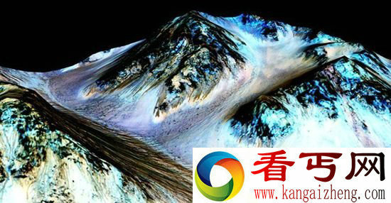 NASA公布火星陨石坑照 流动水形成暗色条纹