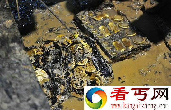 西汉千年神秘古墓出土 马蹄金金饼众多