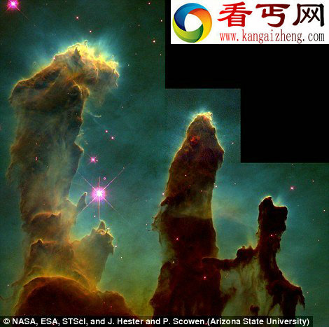 哈勃重访创世之柱 捕捉惊人细节