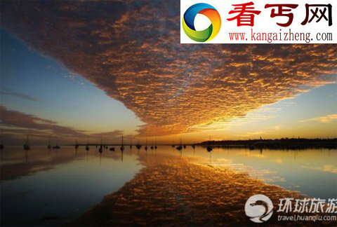 全球奇特自然景观 地平线上闪电日落