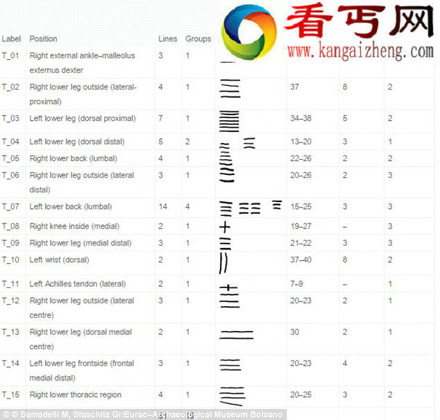 冰人奥茨发现新纹身平行线条似针刺